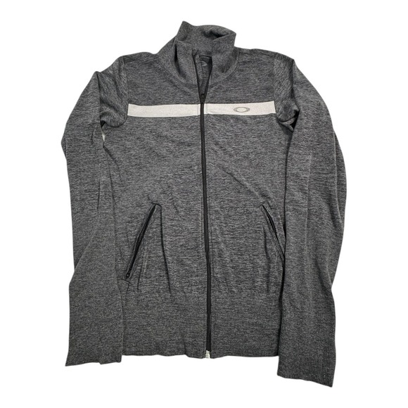 Oakley Other - Oakley‎ Men Heathered Gray Full Zip Hoodie Jacket Athletic Sportswear Size Large